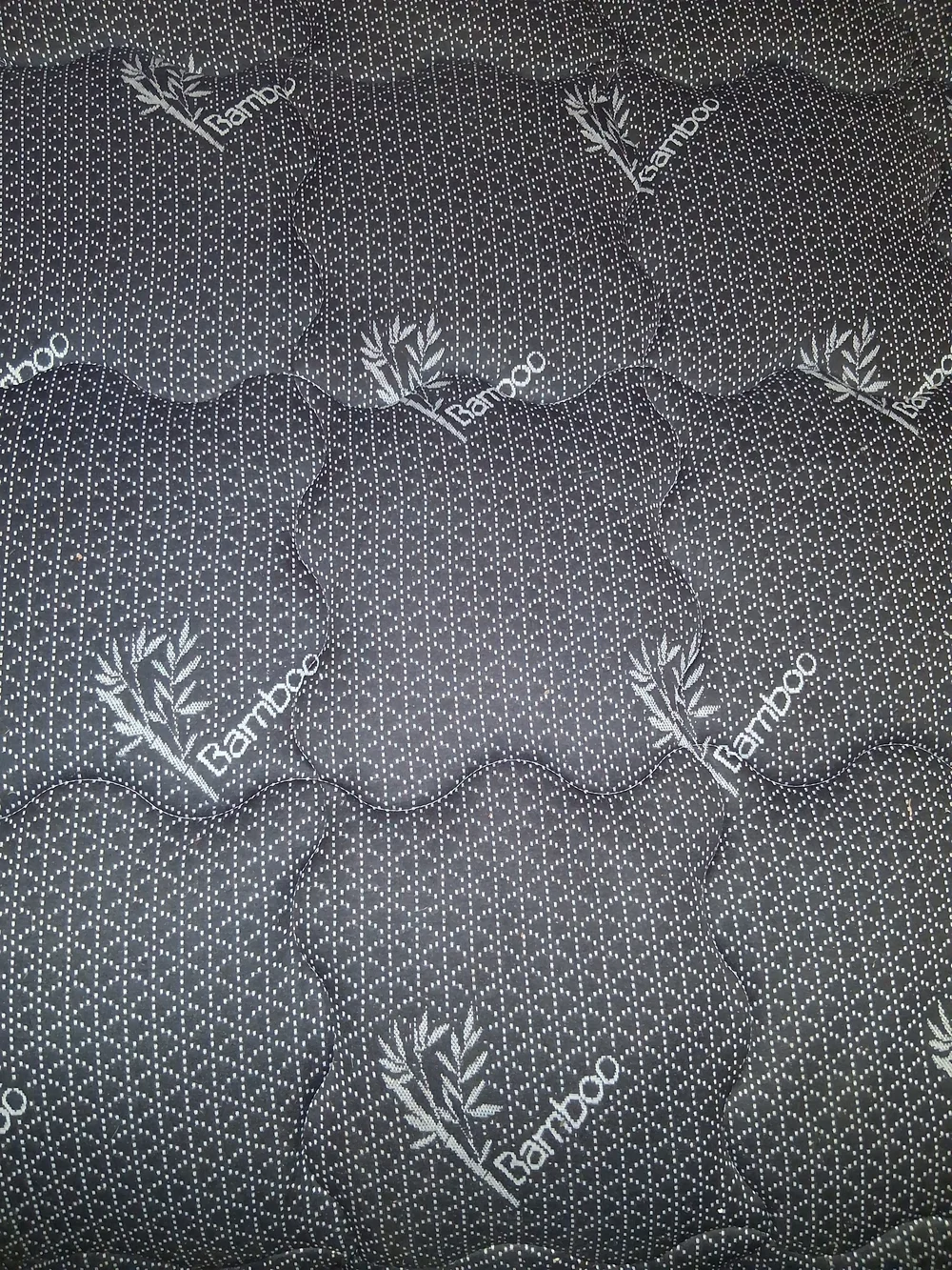 BAMBOO Quilted Mattress Topper - Dark Gray with White Accents